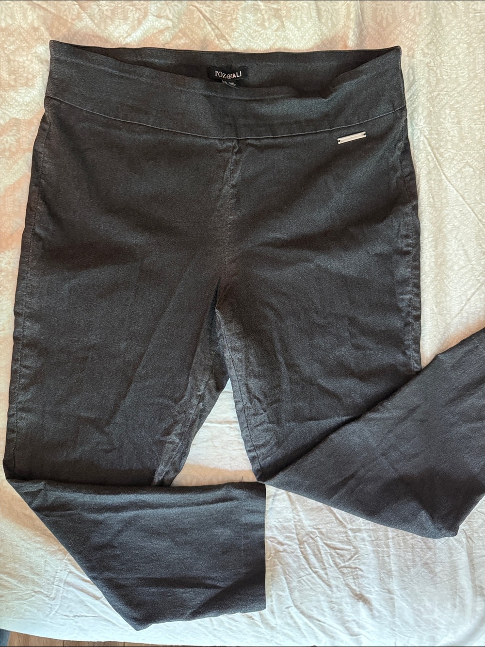 Roz and Ali Stretch business-casual pants. Charcoal